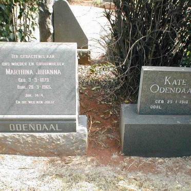 ODENDAAL Marthina Johanna 1879-1965 :: ODENDAAL Kate 1910-