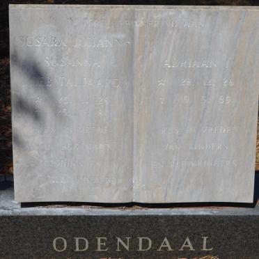 ODENDAAL Adriaan I. 1926-1989 &amp; Susara Johanna Susanna TALJAARD 1928-1980