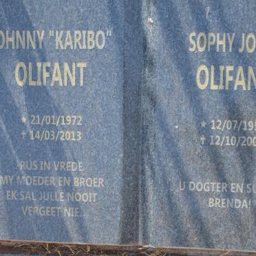 OLIFANT Sophie Joyce 1954-2000 :: OLIFANT Johny 1972-2013