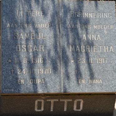 OTTO Sameul Oscar 1916-1970 &amp; Anna Magrietha 1917-