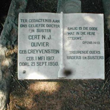 OLIVIER Gert N.J. nee GREYVENSTEIN 1917-1950