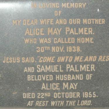 PALMER Samuel -1955 &amp; Alice May -1938