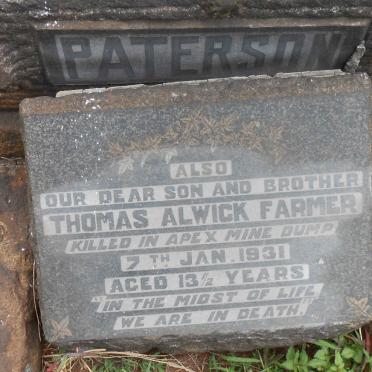 PATERSON ? :: FARMER Thomas Alwick -1931