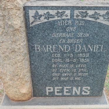 PEENS Barend Daniel 1933-1951