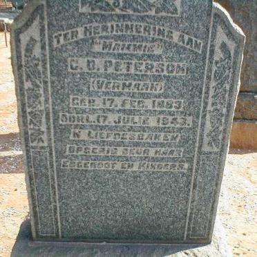 PETERSON C.D. nee VERMAAK 1883-1943