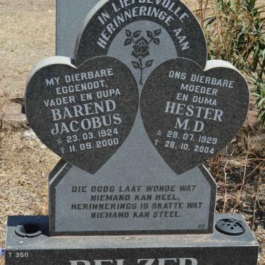 PELZER Barend Jacobus 1924-2000 &amp; Hester M.D. 1929-2004