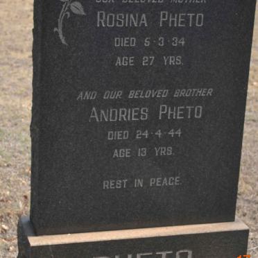 PHETO Rosina -1934 :: PHETO Andries -1944
