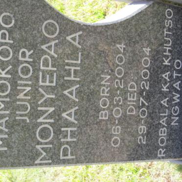 PHAAHLA Mamokopo Monyepao 2004-2004