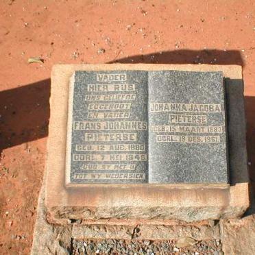PIETERSE Frans Johannes 1880-1945 &amp; Johanna Jacoba 1883-1961