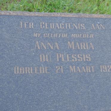 PLESSIS Anna Maria, du -1920
