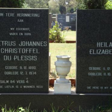 PLESSIS Petrus Johannes Christoffel, du 1890-1974 &amp; Heila Elizabeth 1903-1987