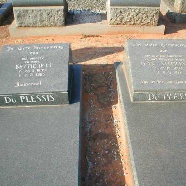 PLESSIS Izak Stephanus, du 1887-1971 &amp; E.C. 1899-1985