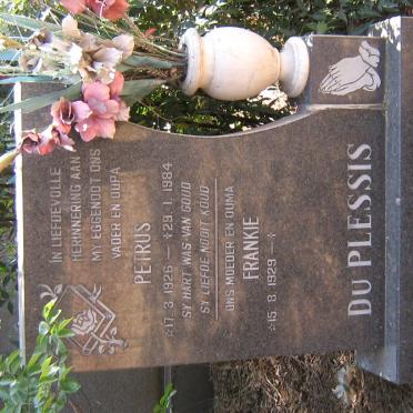 PLESSIS Petrus, du 1926-1984 &amp; Frankie 1929-
