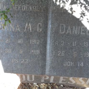 PLESSIS Daniel, du 1902-1987 &amp; Anna M.C. 1912-1981