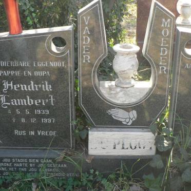 PLOOY Hendrik Lambert, du 1939-1997 &amp; Clara Isabella 1946-