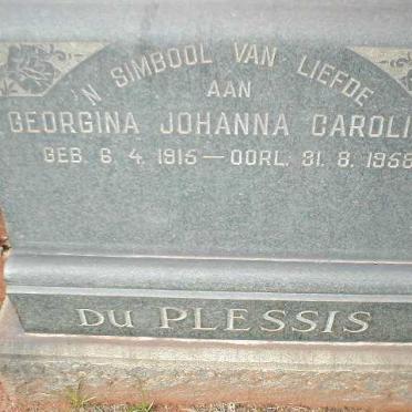 PLESSIS Georgina Johanna Carolina, du 1915-1958