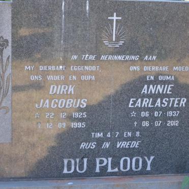 PLOOY Dirk Jacobus, du 1925-1995 &amp; Annie Earlaster 1937-2012