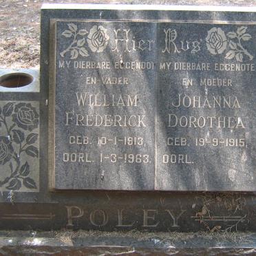POLEY William Frederick 1913-1963 &amp; Johanna Dorothea 1915-