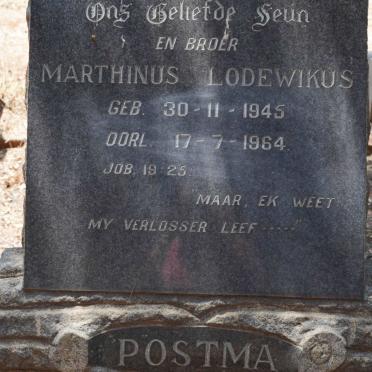 POSTMA Marthinus Lodewikus  1945-1964