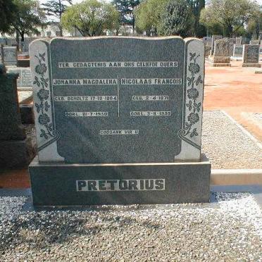 PRETORIUS Nicolaas Francois 1871-1950 &amp; Johanna Magdalena SCHOLTZ 1884-1950