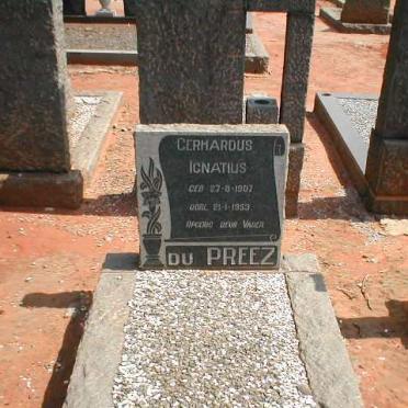 PREEZ Gerhardus Ignatius, du 1907-1953