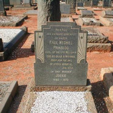 PRINSLOO Paul Mechiel -1944 &amp; Joekie 1883-1970