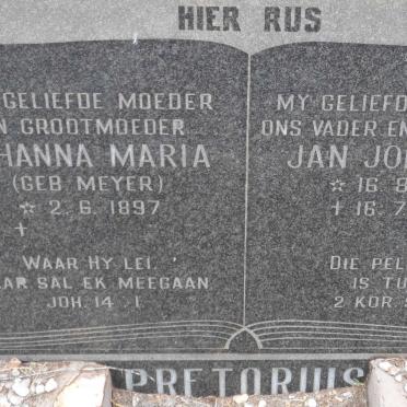 PRETORIUS Jan Jonathan 1897-1974 &amp; Johanna Maria MEYER 1897-