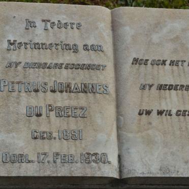 PREEZ Petrus Johannes, du 1891-1930