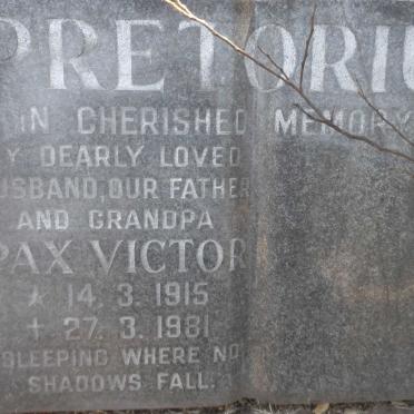 PRETORIUS Pax Victor 1915-1981