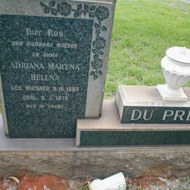 PREEZ Adriana Maryna Helena, du nee WIESNER 1893-1972