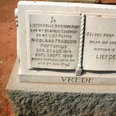 PRETORIUS Nicolaas Francois 1914-1940