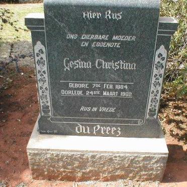 PREEZ Gesina Christina, du 1884-1962