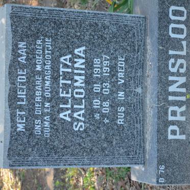 PRINSLOO Aletta Salomina 1918-1997
