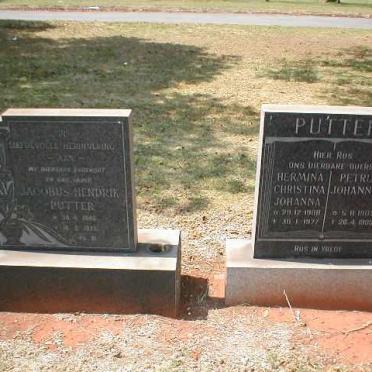 PUTTER Petrus Johannes 1905-1989 &amp; Hermina Christina Johanna 1908-1977 :: PUTTER Jacobus Hendrik 1940-1973
