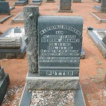 PUTTER Diederik Johannes 1913-1950