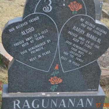 RAGUNANAN Algoo -1953 :: RAGUNANAN Harry Manilal -1991