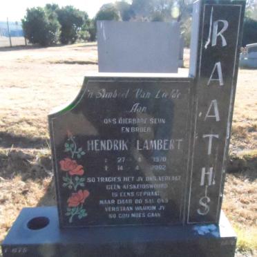 RAATHS Hendrik Lambert 1970-2002
