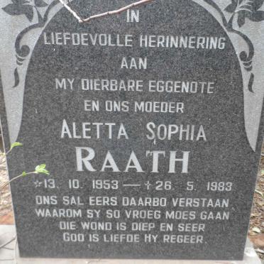 RAATH Aletta Sophia 1953-1983