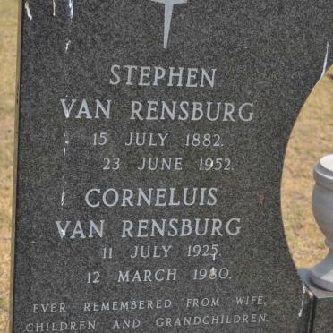 RENSBURG Stephen, van 1882-1952 :: RENSBURG Cornelius, van 1925-1980
