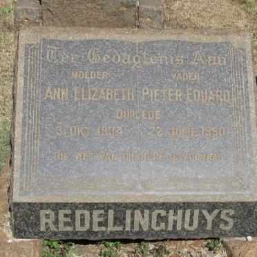 REDELINGHUYS Pieter Eduard  -1950 &amp; Ann Elizabeth -1934
