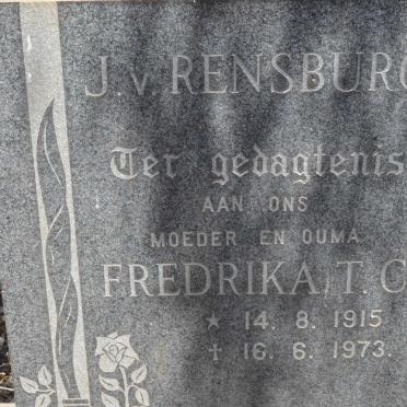 RENSBURG Fredrika T.C., J.v. 1915-1973