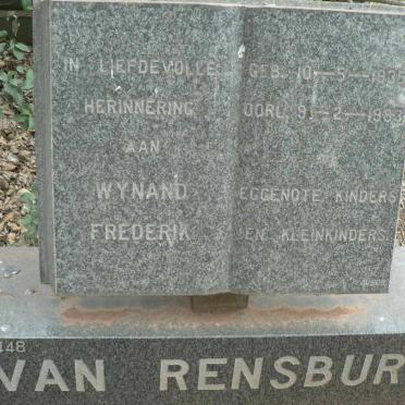 RENSBURG Wynand Frederik, van 1935-1983
