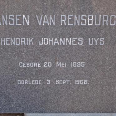 RENSBURG Hendrik Johannes Uys, Jansen van 1895-1968