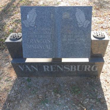 RENSBURG Francois Immanual, van 1941-1997