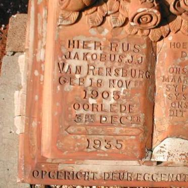 RENSBURG Jakobus J.J., van 1905-1935