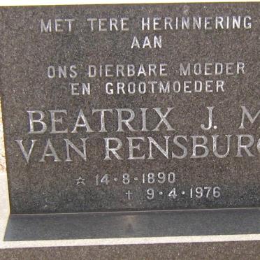 RENSBURG Beatrix J. M., van 1890-1976