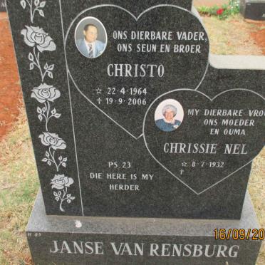 RENSBURG Christo, Janse van 1964-2006 &amp; Chrissie Nel 1932-