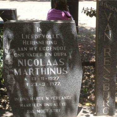 RENSBURG Nicolaas Marthinus, van 1927-1977