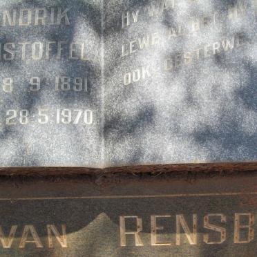 RENSBURG Hendrik Christoffel, van 1891-1970