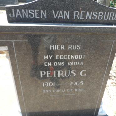 RENSBURG Petrus G., Jansen van 1901-1965